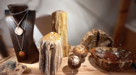 LEGNO FOSSILE tronchi, ciotole, ferma libri, ciondoli, sfere, cuori - L' ALLORO di Mariani Laura